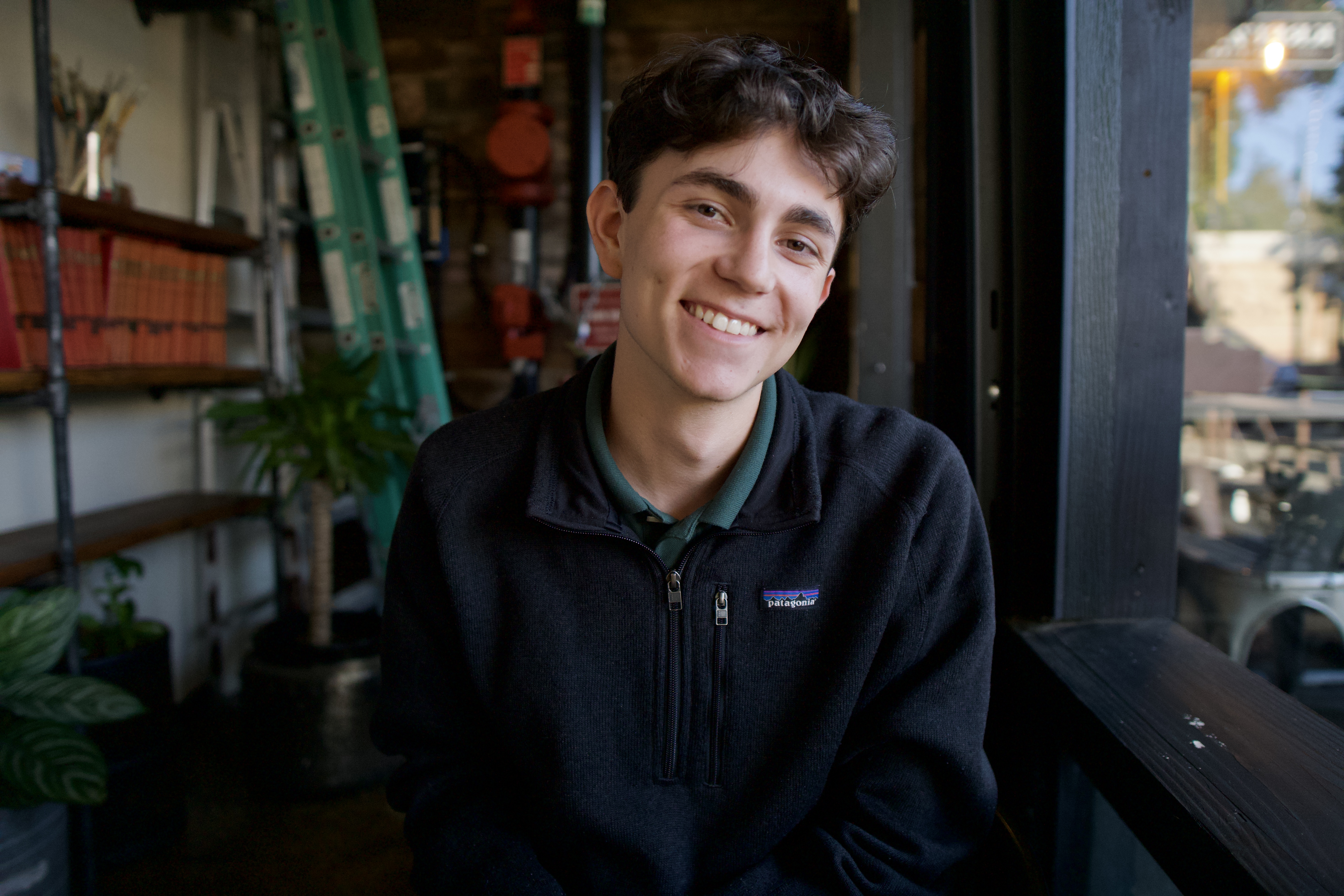 Jett Palmer at a coffee shop